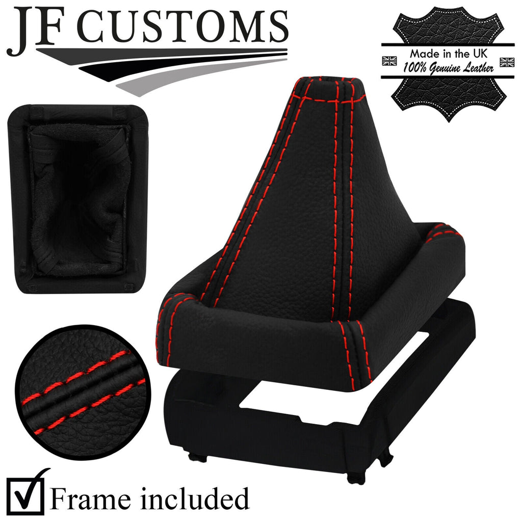 RED STITCH REAL LEATHER MANUAL GEAR+PLASTIC FRAME FITS PEUGEOT 306 306 93-02