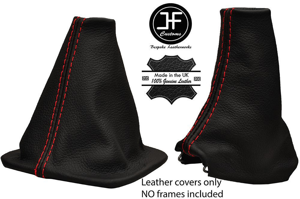 RED STITCH FITS LAND ROVER DISCOVERY I II HI-LOW+ HANDBRAKE GAITER LEATHER