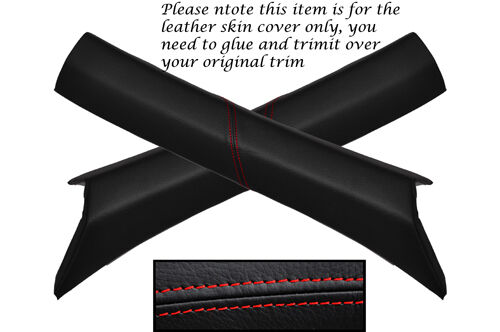 RED STITCH 2X WINDSCREEN A PILLAR LEATHER COVERS FITS MERCEDES SLK R170 96-04