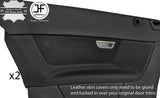 BLACK STITCH 2X REAR DOOR CARD TRIM REAL LEATHER COVERS FOR VOLVO C70 06-14