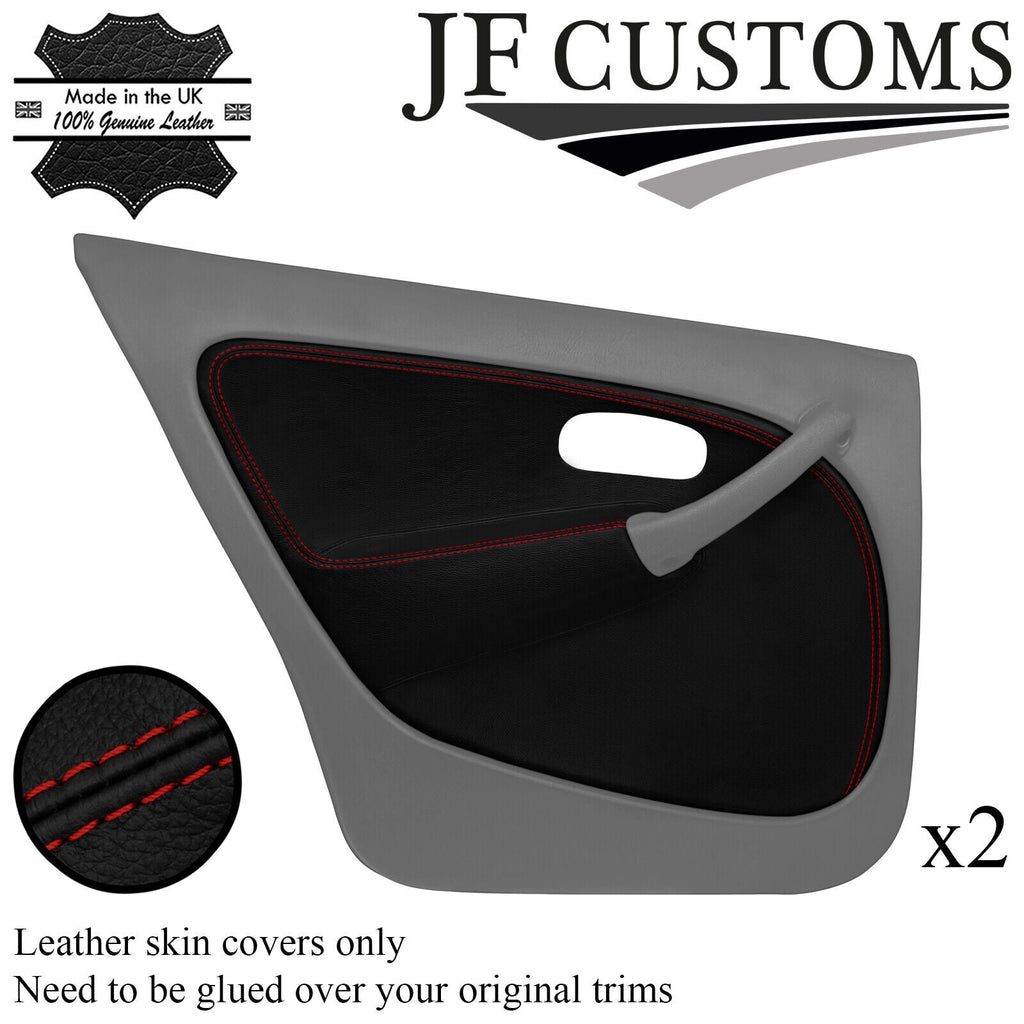 D RED STITCH LEATHER 2X REAR DOOR CARD TRIM COVER FOR ROVER 45 MG ZS 99-05