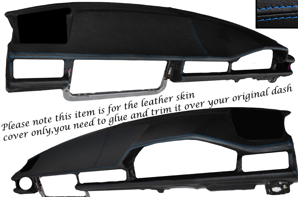 BLUE STITCH DASH DASHBOARD LEATHER SKIN COVER FITS MERCEDES E CLASS W124 83-95