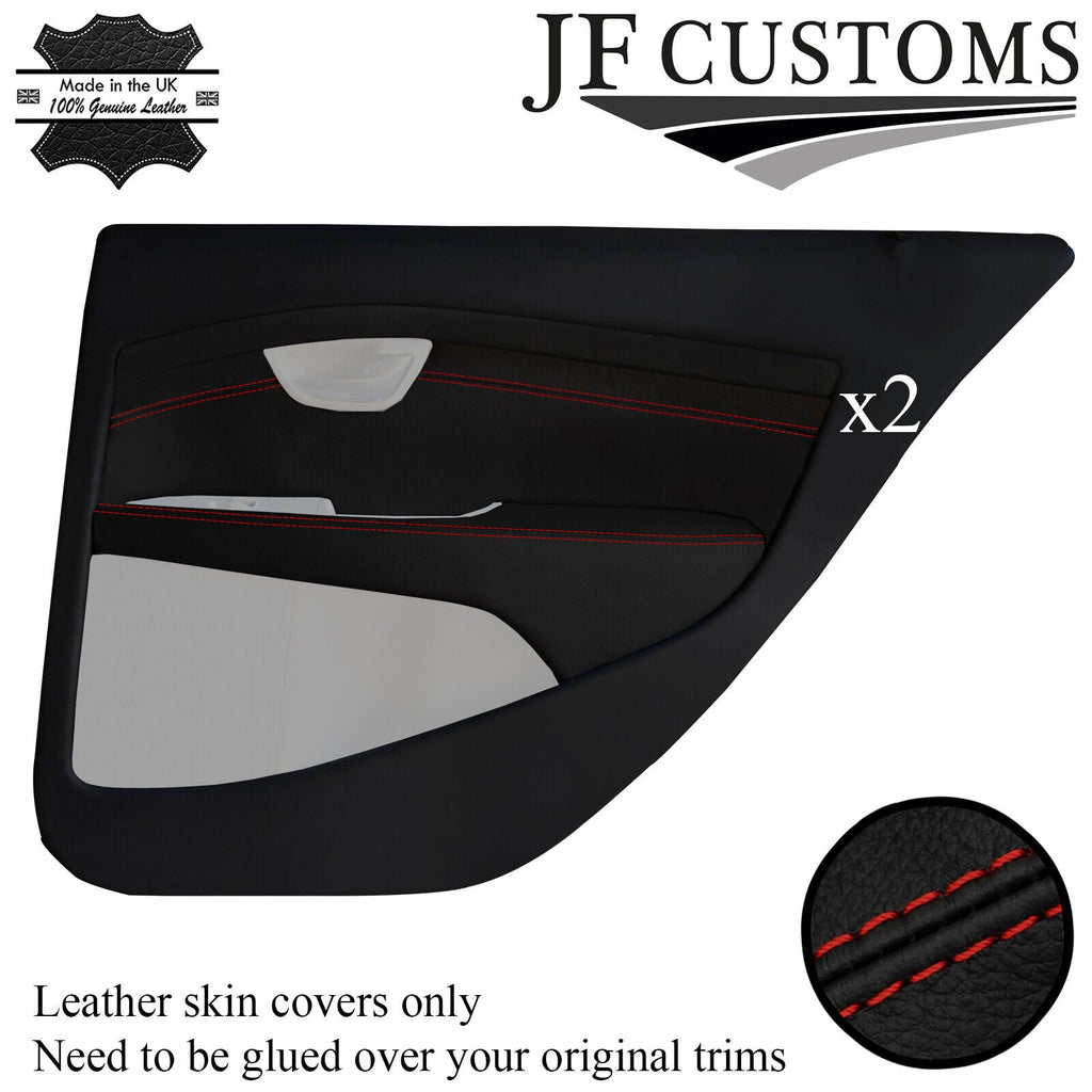 D RED STITCH LEATHER 2X REAR DOOR CARD TRIM + ARMREST COVER FOR VOLVO S80 07-16