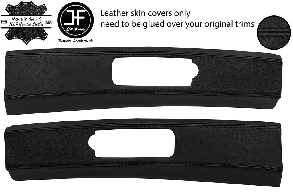 BLACK STITCH 2X TARGA ROOF TRIM REAL LEATHER COVERS FITS NISSAN 300ZX Z32 90-96