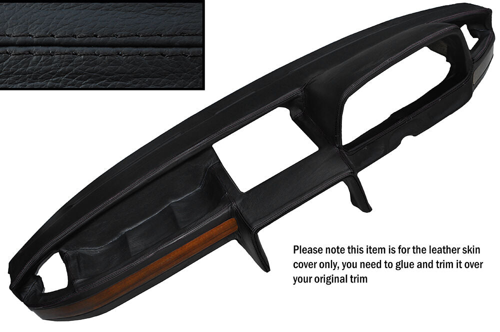 BLACK STITCH DASH DASHBOARD LEATHER SKIN COVER FITS BMW 5 SERIES E12 72-81