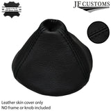 BLACK DOUBLE STITCH FITS FIAT 500 & ABARTH  GEAR GAITER  REAL LEATHER  2007+