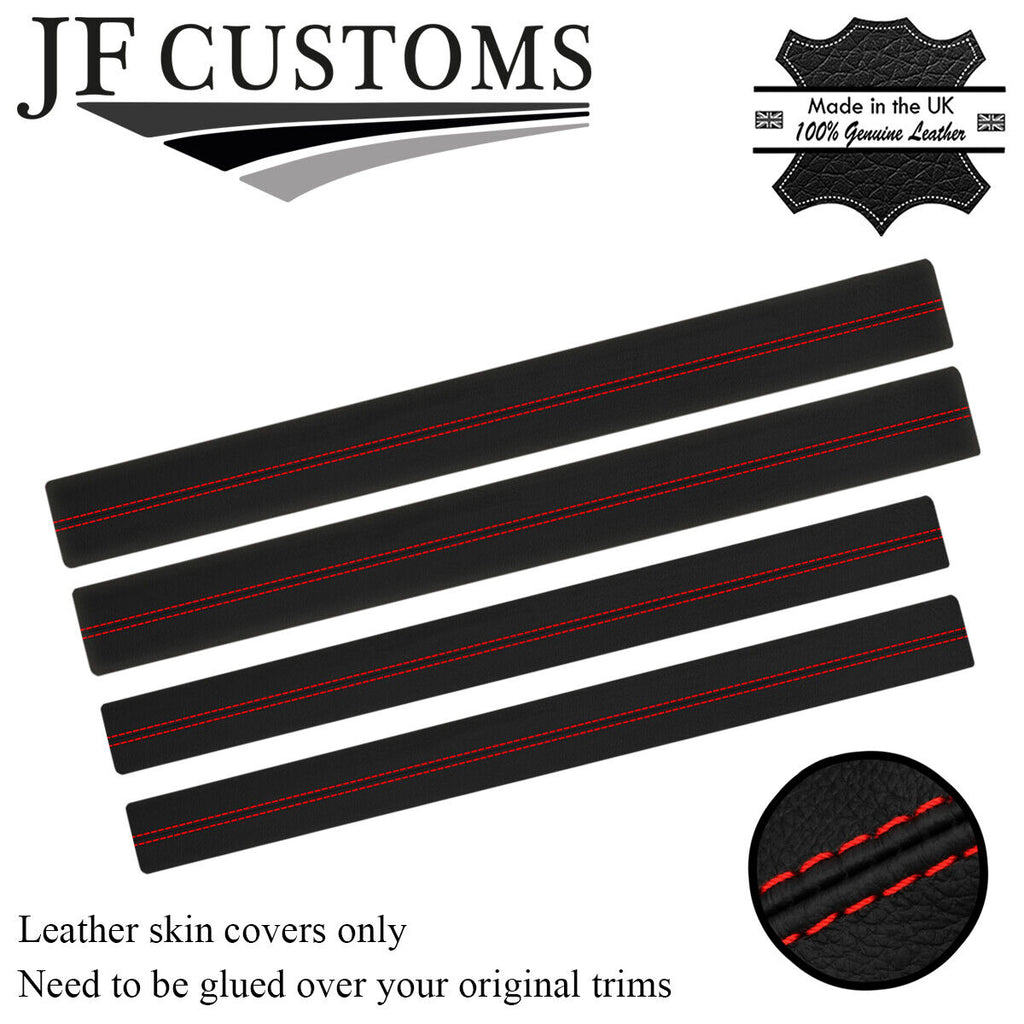 RED STITCH LEATHER HEAD PAD COVERS FOR LAND ROVER SERIES 2 2A 3 STATION WAGON