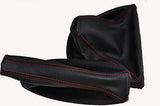 FITS BMW X5 MANUAL HANDBRAKE & GEAR GAITER RED STITCH CUSTOM NEW MADE IN UK