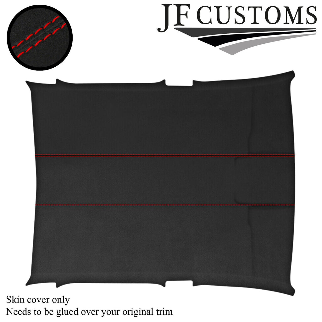 RED STITCH D GREY SUEDE ROOF HEADLINER COVER FOR VW AMAROK 10-20 DOUBLE CAB