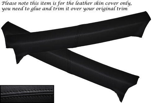 BLACK STITCH FITS FORD CAPRI MK2 MK3 2X B POST PILLAR LEATHER SKIN COVERS ONLY