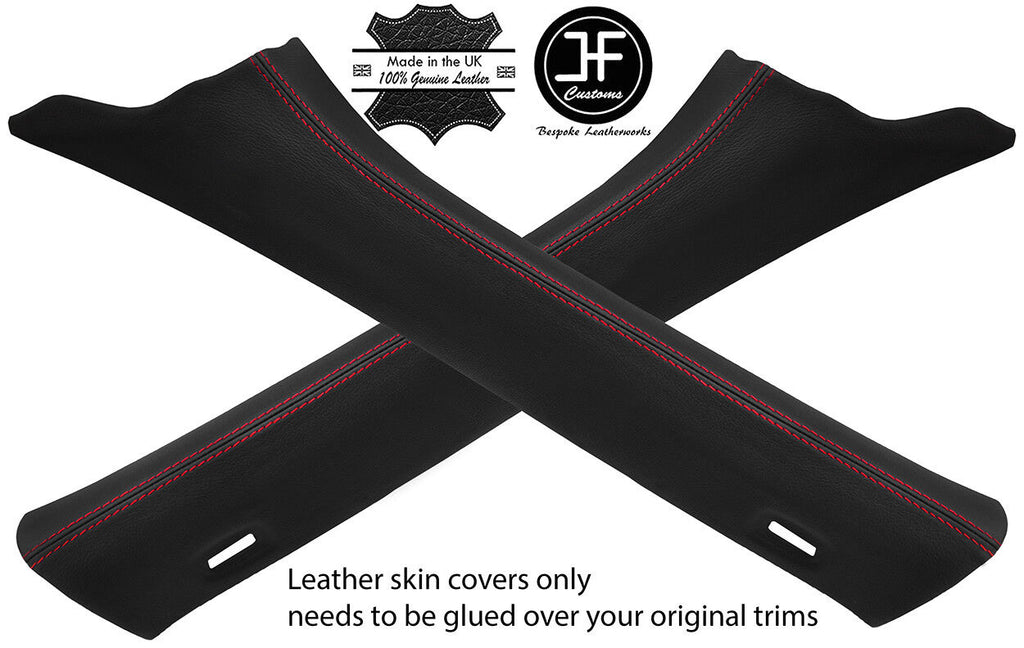 RED STITCH 2X A PILLAR LEATHER COVERS FITS MERCEDES GL CLASS X166 2012-2018