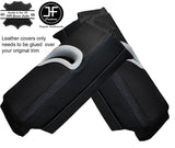BLACK STITCHING 2X UPPER B PILLAR LEATHER COVERS FITS AUDI A5 COUPE 2007-2014