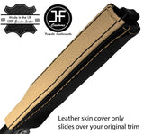 BLACK & BEIGE STRIPE LEATHER HANDBRAKE HANDLE COVER FOR MERCEDES SLK R170 96-04