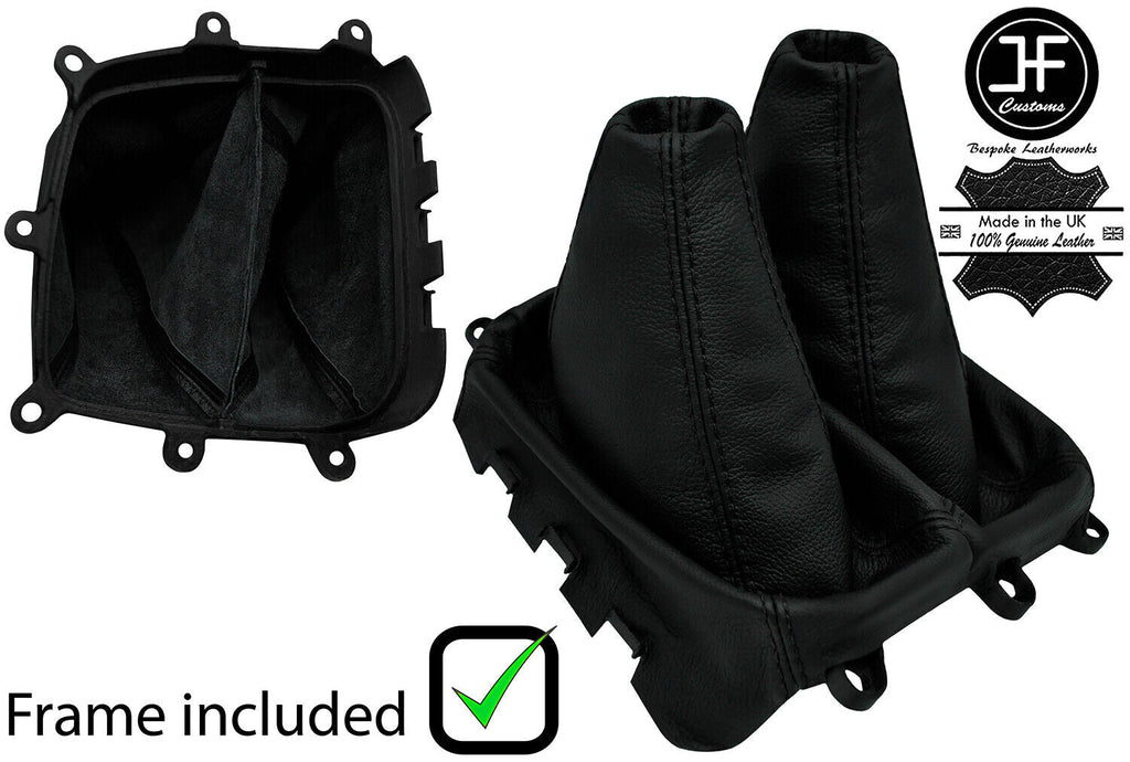 BLACK STITCH LEATHER MANUAL GEAR& HI LOW GAITER+FRAME FOR MITSUBISHI L200 06-09