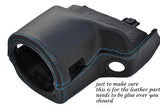 BLUE STITCHING FITS MG MGF MGTF 95-05 STEERING WHEEL SHROUD LEATHER COVER