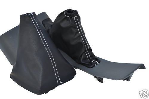 FITS FORD FOCUS MK3 08+ GEAR+HANDBRAKE GAITER WHITE ST CUSTOM NEW MADE IN UK