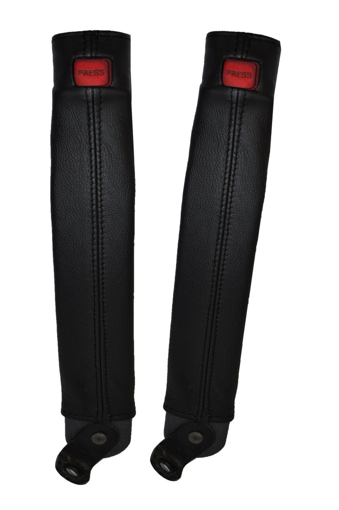 BLACK STITCH 2X SEAT BELT SKIN COVERS FITS TOYOTA LAND CRUISER PRADO LJ78/LJ70