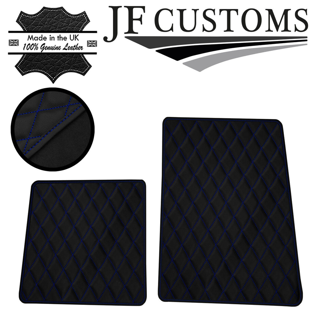BLUE DIAMOND STITCH VINYL 2X TAILORED FLOOR MAT CARPETS FOR LOTUS ELISE S1