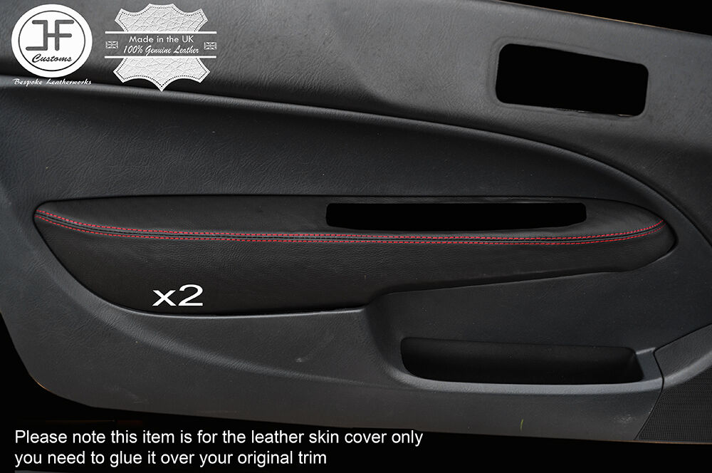 RED STITCH 2X DOOR ARMREST LEATHER COVERS FITS HONDA CIVIC EK3 EK4 EJ9 96-00