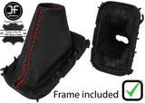RED STITCH LEATHER AUTOMATIC GAITER+PLASTIC FRAME FITS FORD GRAND C-MAX 15-18