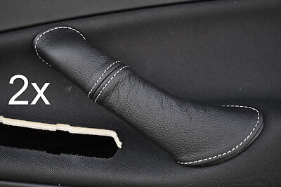 white stitch FITS FORD MONDEO MK4 07-11 2X FRONT DOOR HANDLE LEATHER COVERS