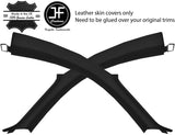 BLACK & BLACK 2 TONE 2X A PILLAR LEATHER COVERS FOR AUDI TT MK1 98-06 COUPE
