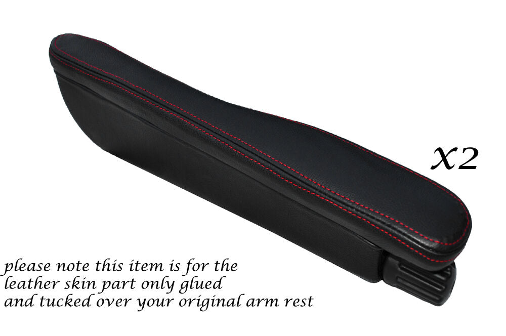 RED STITCH 2X SEAT ARMREST SKIN COVERS FITS LAND ROVER RANGE ROVER VOGUE L322