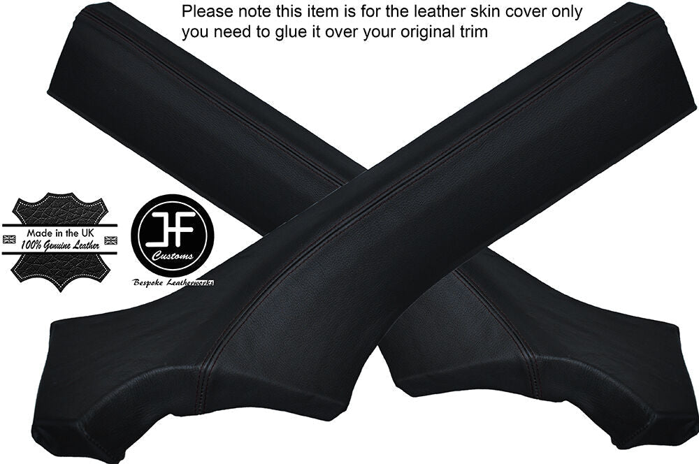 BLACK STITCH 2X TOP REAR DOOR CAPPINGS LEATHER COVERS FITS BMW 6 SERIES E24