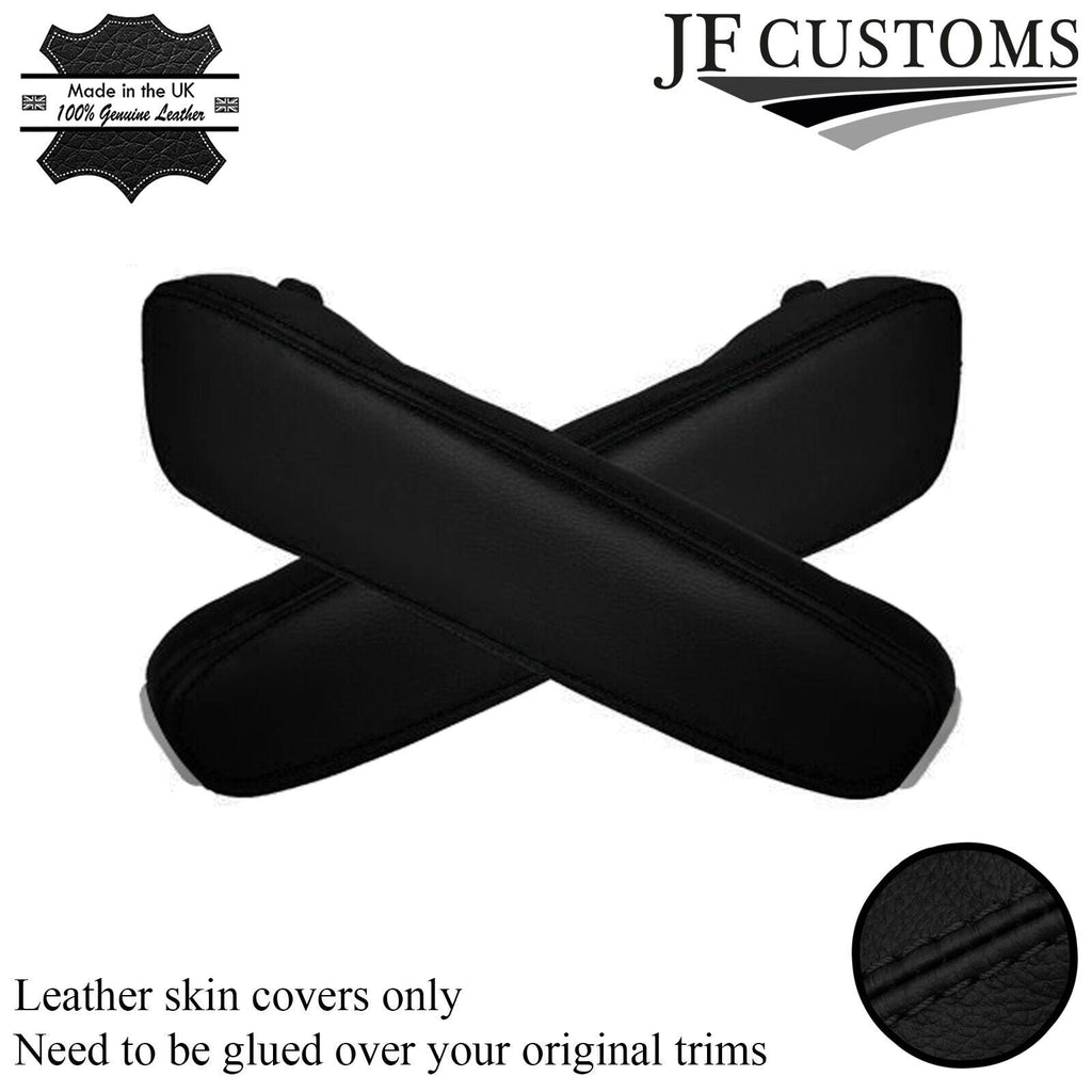 BLACK STITCHING FITS BMW E34 E32 2X LEATHER ARMREST SKIN COVERS ONLY CUSTOM NEW