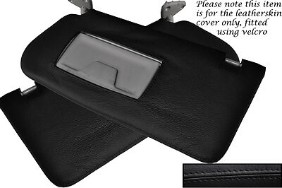 BLACK STITCHING FITS MITSUBISHI EVO 7 8 FQ-300 2X SUN VISORS LEATHER COVERS