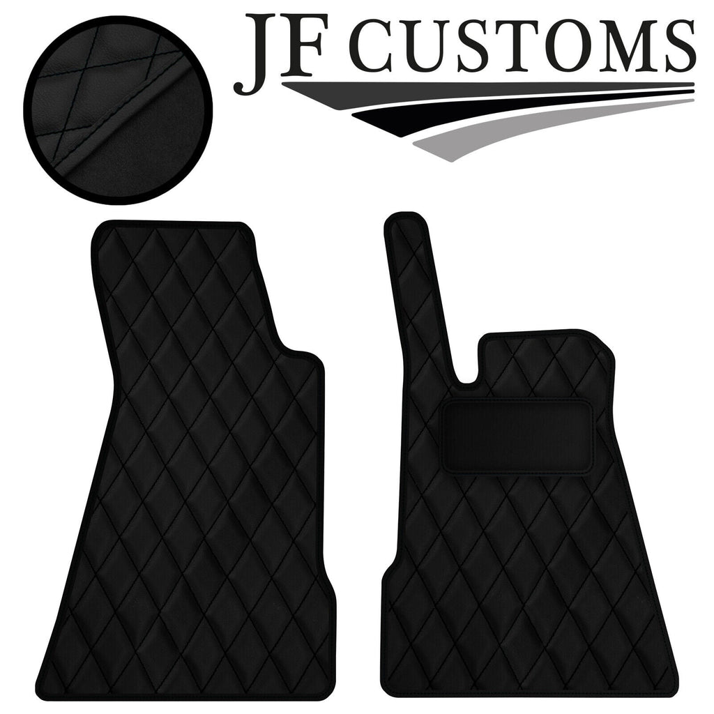 BLACK DIAMOND STITCH VINYL 2XTAILORED FLOOR CARPETS FOR SMART ROADSTER 03-07 JF1