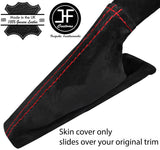 RED STITCHING REAL SUEDE HANDBRAKE GAITER FITS FORD FIESTA 2017-2019 CUSTOM NEW