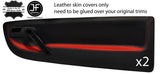 BLACK&RED LEATHER 2X FRONT DOOR CARD TRIM COVERS FOR SEAT AROSA 97-04 STYLE 2