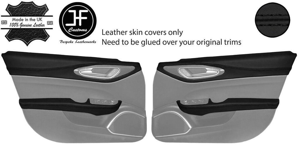 BLACK STITCH FRONT DOOR CARD NAPPA LTHR COVERS FOR ALFA ROMEO GIULIA 15-20 JF1