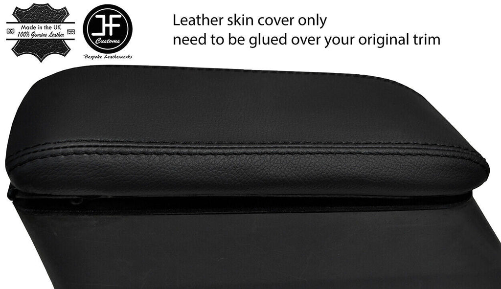 BLACK STITCH TOP GRAIN LEATHER ARMREST COVER FOR FORD CORTINA MK5 1979-1982