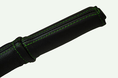 green stitch FITS RENAULT CLIO MK2 98-06 LEATHER HANDBRAKE HANDLE COVER ONLY