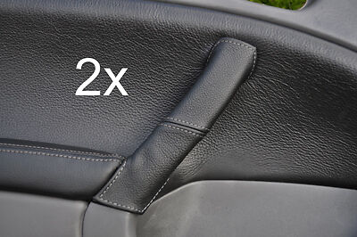 grey stitch FITS SAAB 95 9-5 2X LEATHER DOOR HANDLE COVERS 1997-2005 CUSTOM NEW