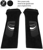 BLACK STITCH 2X UPPER B PILLAR LUXE SUEDE COVERS FITS AUDI Q5 2008-2015
