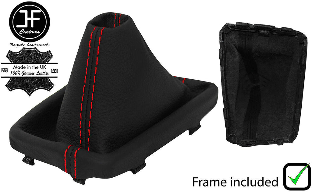 RED STITCH LEATHER AUTOMATIC DSG GEAR GAITER+FRAME FOR SEAT LEON MK3 FL 17-18