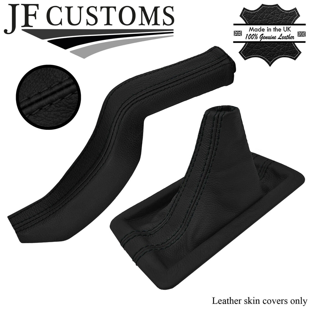 BLACK STITCH LEATHER HANDBRAKE AND GEAR GAITERS FOR FORD MUSTANG 05-09