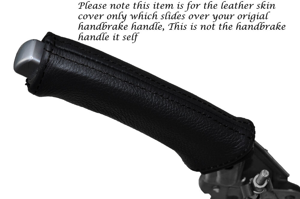BLACK STITCHING HANDBRAKE HANDLE LEATHER SKIN COVER FITS VOLVO V70 XC70 01-07
