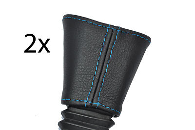 blue stitch FITS FORD FIESTA MK4 MK5 95-01 2X FRONT SEAT BELT  LEATHER COVERS