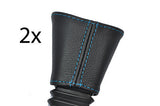 blue stitch FITS FORD FIESTA MK4 MK5 95-01 2X FRONT SEAT BELT  LEATHER COVERS