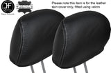 GREY STITCH 2X FRONT HEADREST LEATHER COVERS FITS HONDA PRELUDE MK5 MK V 97-01