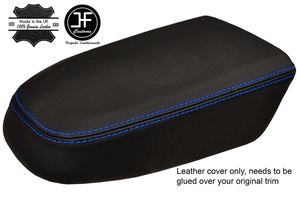 BLUE STITCHING REAL LEATHER ARMREST LID COVER FITS FORD KUGA MK2 2013-2017