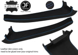 BLUE  STITCH 2X DOOR SILL TRIM TOP GRAIN LEATHER COVER FOR LOTUS ELISE S2 07-11