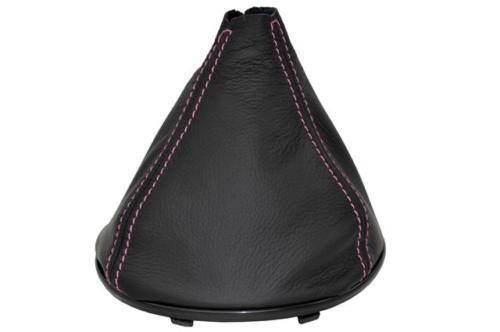 FITS FORD KA 2009+ LEATHER GEAR GAITER WITH pink stitching CUSTOM NEW MADE IN UK