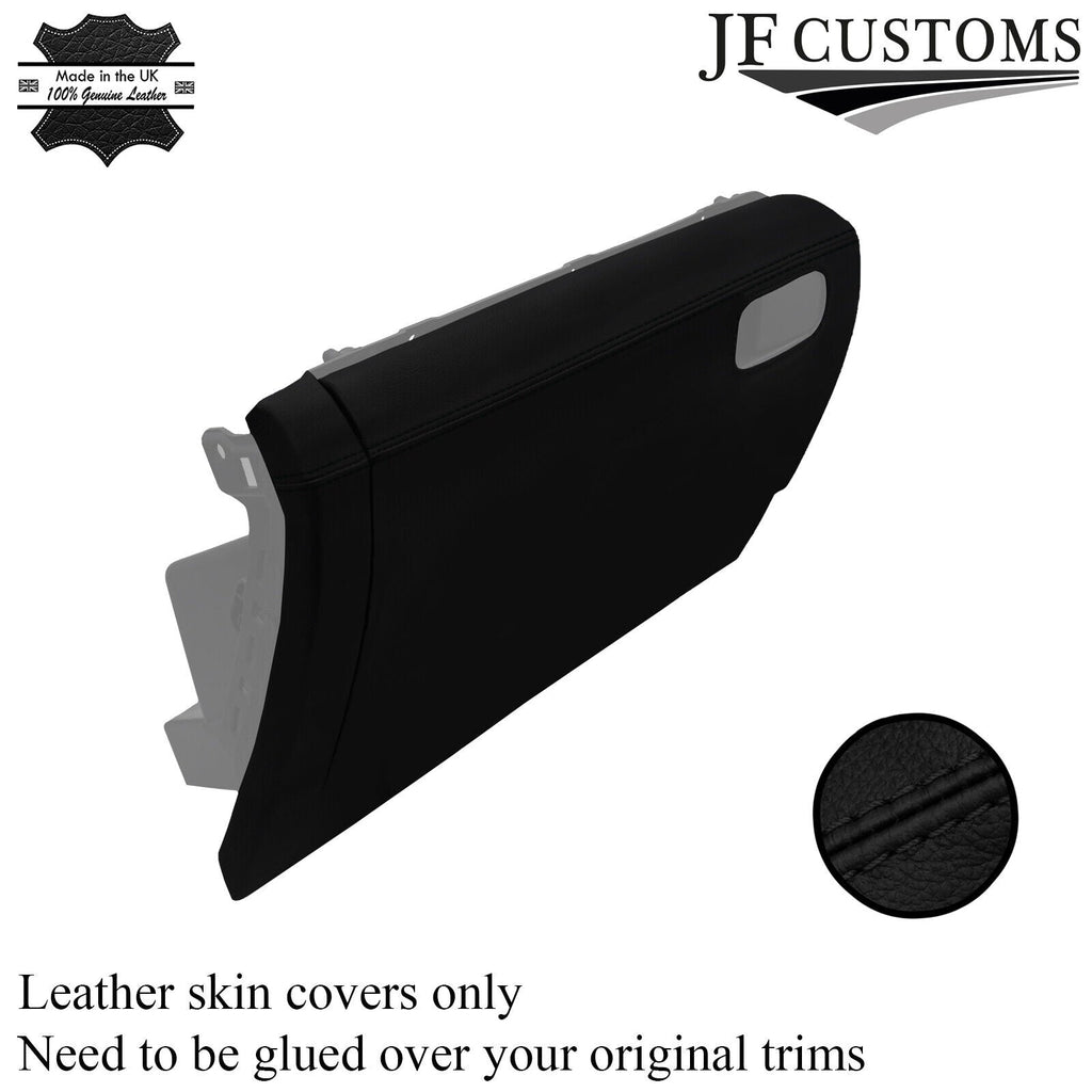 BLACK STITCH LEATHER GLOVEBOX COVER FOR VW POLO MK6 2009-2016 CUSTOM NEW