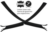 BLACK STITCH 2X A POST PILLAR LEATHER COVERS FITS FORD MUSTANG COUPE 2010-2013