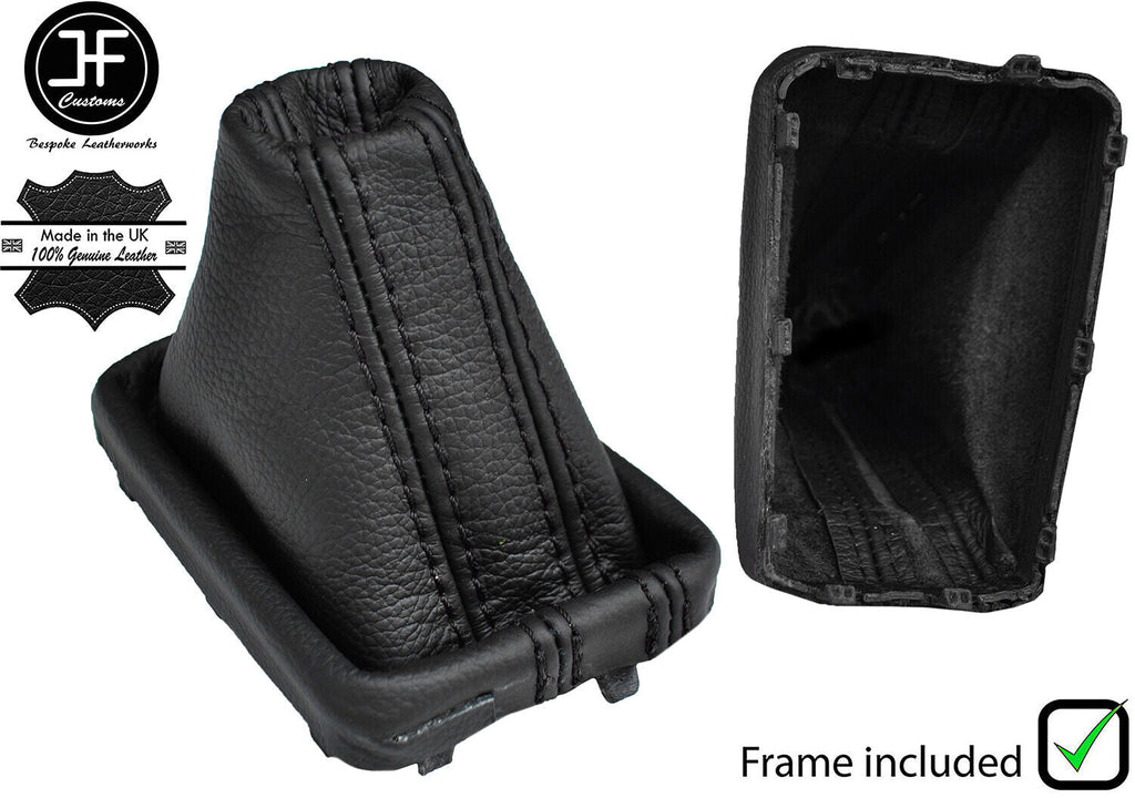 BLACK STITCH LEATHER GAITER GAITER+FRAME FOR VW TIGUAN 16-19 DSG AUTOMATIC AUTO